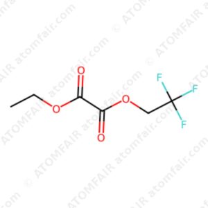 diagram showing the 2D chemical structure of ATOMFAIR® Ethyl 2,2,2-Trifluoroethyl Oxalate molecule.