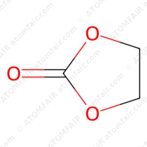 diagram showing the 2D cyclic chemical structure of ATOMFAIR® Ethylene Carbonate EC molecule.