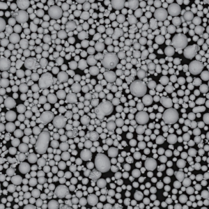 Atomfair® GRCop-42 spherical copper-chromium-niobium alloy powder displaying a deep reddish-brown metallic texture inside a transparent hexagonal glass sample bottle.