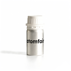 ATOMFAIR® two silver high purity laboratory aluminum bottles with white ribbed plastic caps standing side by side on a white background.