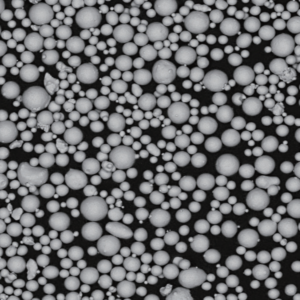 Atomfair® high-strength titanium alloy powder stored in a transparent hexagonal glass bottle with a silver metallic cap.