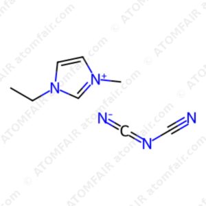 diagram showing the 2D chemical ionic structure of ATOMFAIR® 1-Ethyl-3-MethylImidazolium Dicyanamide molecule.