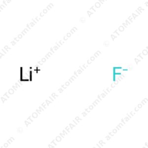 diagram showing the chemical ionic structure of ATOMFAIR® Lithium Fluoride LiF with positive and negative ions.