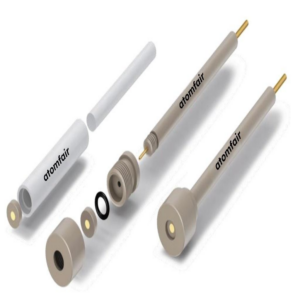 ATOMFAIR® atomfair multifunctional combination carbon paste non-adjustable graphite electrodes showing disassembled modular components and O-ring seals.