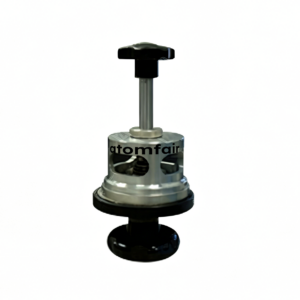 ATOMFAIR® SMP-58 electrode sampler punch with a silver body metallic shaft and black knob on top and bottom.