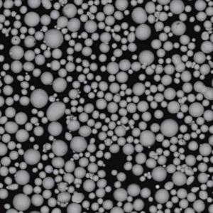 Atomfair® Ti6Al4V titanium alloy powder stored in a clear hexagonal glass container with a silver cap.