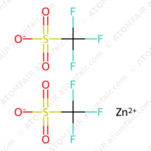 ATOMFAIR® Zinc Trifluoromethanesulfonate Dihydrate CAS 54010-75-2 chemical structure diagram.