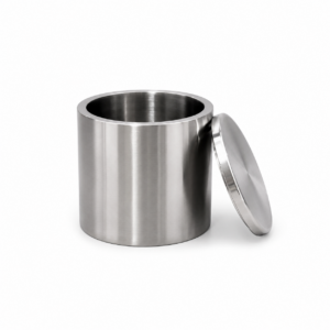 Polished industrial stainless steel roller grinding jars featuring airtight sealing lids for heavy-duty material milling.