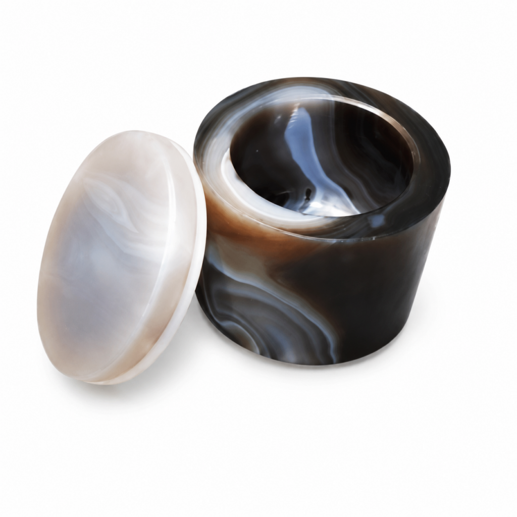 ATOMFAIR Agate Planetary Ball Mill Jar Natural SiO₂ 50ml-2L Zero Metal Analysis Mohs 7 Density 2.65 g/cm³ One-Piece Natural Agate Trace Element Sample Preparation Research Grade