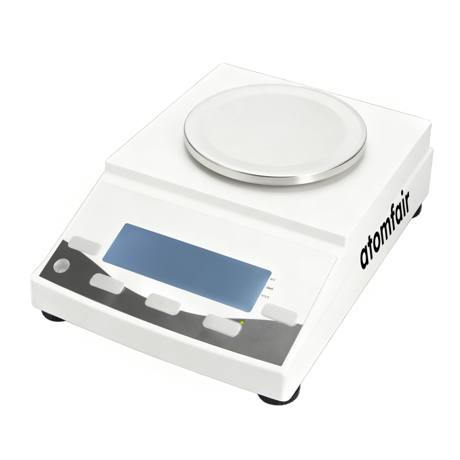 Electronic Laboratory Balance 200g × 0.01g ATOMFAIR® 1 ATOMFAIR® EB200G-0.01G-01 precision electronic balance with a round stainless steel weighing pan on a white background.