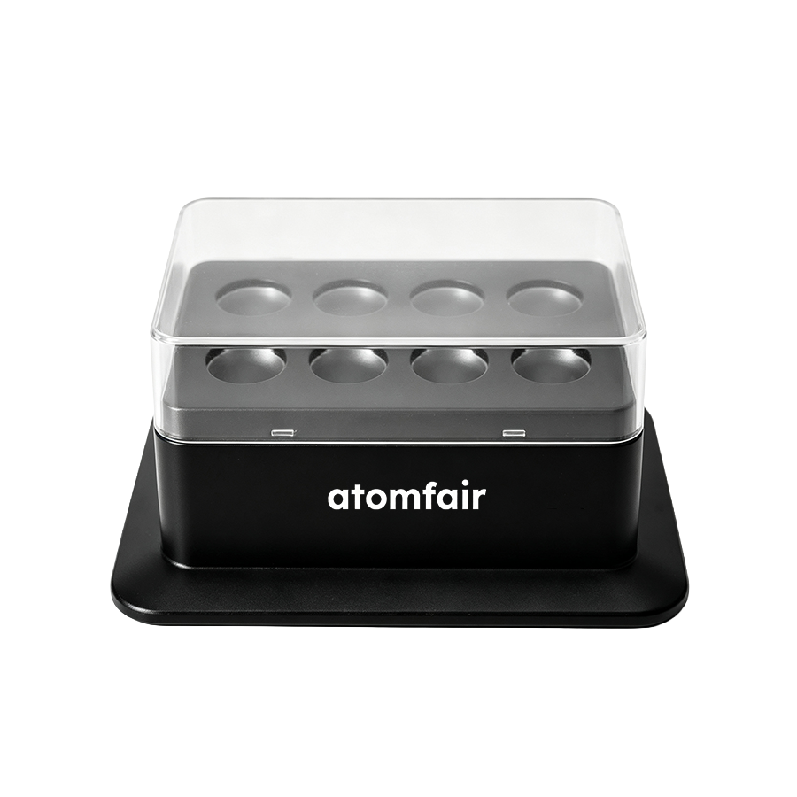 H100-Series Heating Block 8×5 mL Conical Tube ATOMFAIR® 1 ATOMFAIR® H100-series heating block, 8 x 5 mL conical-bottom tubes AF-TC-ACC-H100-006 for tube heating block workflows