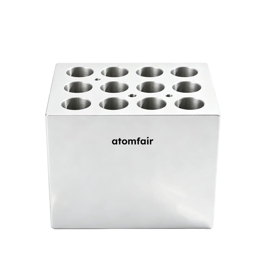 Dry Bath Heating Block 12×15 mL AF-TC-ACC-HB-006 ATOMFAIR® 1 ATOMFAIR® Heating Block AF-TC-ACC-HB-006 for tube heating block workflows and research-grade sample preparation