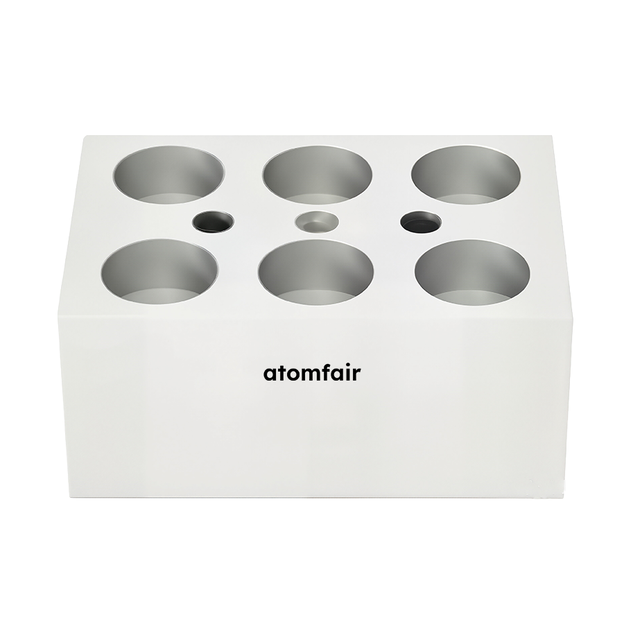 Mini Dry Bath Heating Block 6 × 5 mL AF-MINI6X5 ATOMFAIR® 1 ATOMFAIR® Mini heating block, 6 x 5 mL AF-TC-ACC-MINI-005 for tube heating block workflows in molecular biology laboratories