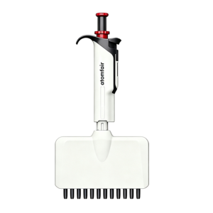 ATOMFAIR® HiPette 12-channel 30-300 uL pipette for accurate medium-volume multi-channel transfers in lab workflows.