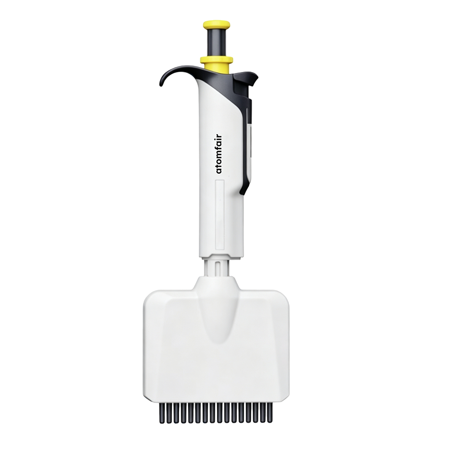 16-Channel Manual Pipette 1-20 μL HiPette-LTS ATOMFAIR® 1 ATOMFAIR® HiPette-LTS 16-channel 1-20 uL pipette for ultra-high-throughput micro-volume dispensing in lab workflows.