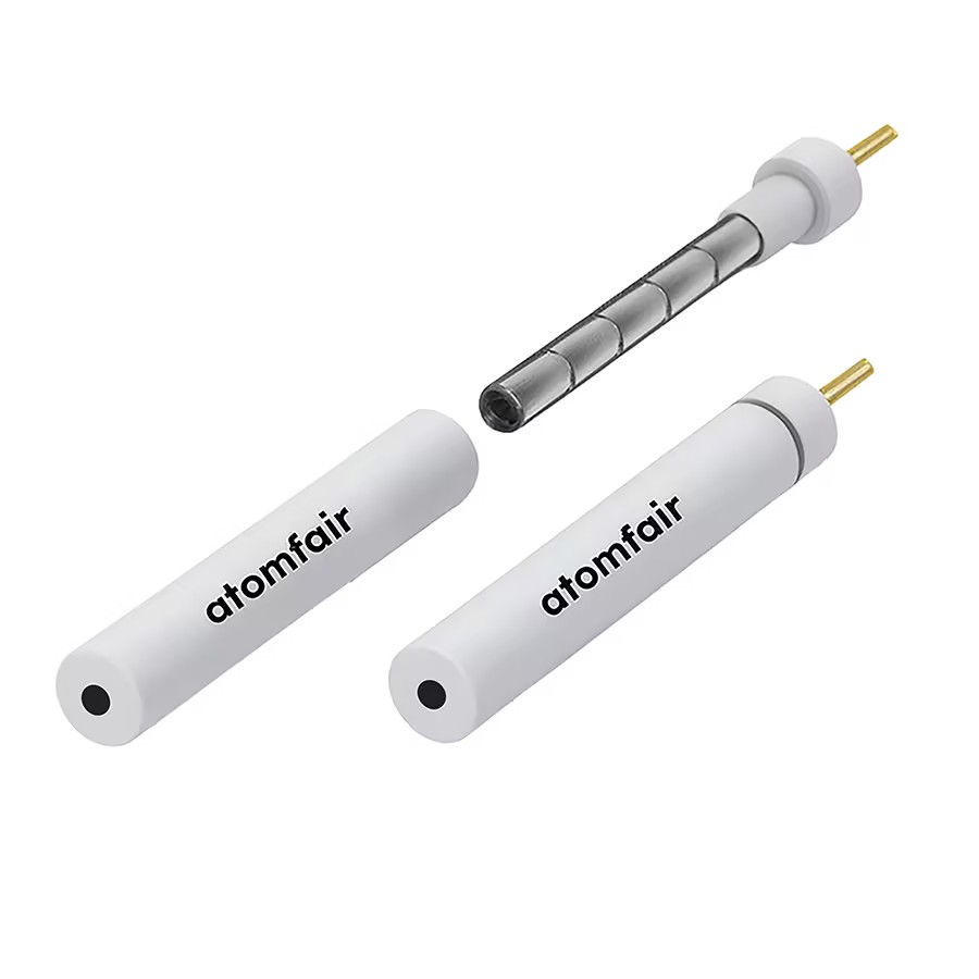 ATOMFAIR® atomfair magnetic isotropic carbon graphite working electrodes showing internal metallic segmented core and pin connections.