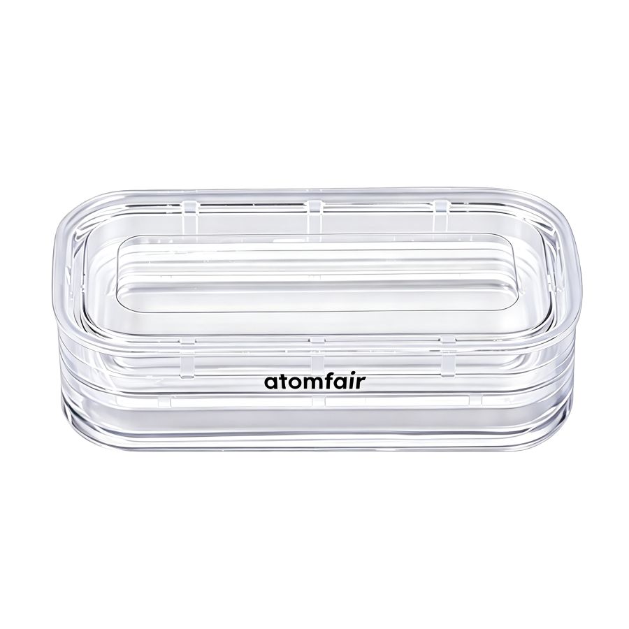 Membrane Box 100×76×50 mm Clear PS Shell, ATOMFAIR® 1 ATOMFAIR® Membrane Box AF-MB-10050A for non-clamping delicate component storage during clean lab transfer