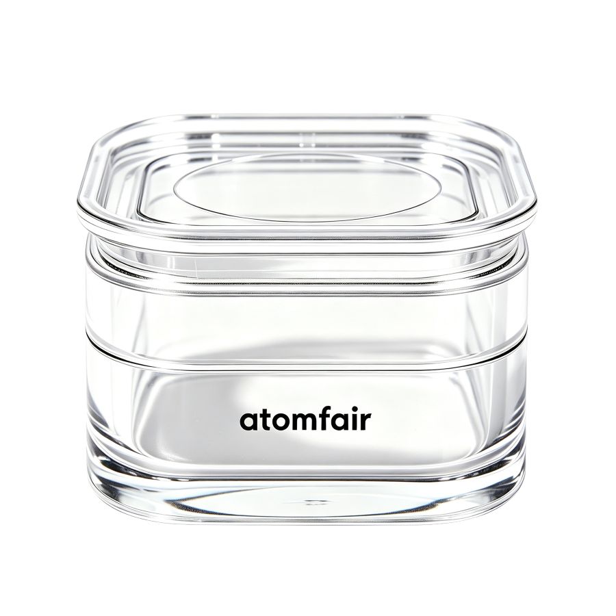 Membrane Box 150×150×100 mm Clear PS Shell, ATOMFAIR® 1 ATOMFAIR® Membrane Box AF-MB-150100 for non-clamping delicate component storage during clean lab transfer