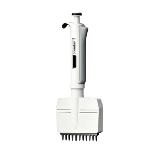 ATOMFAIR® Mi-Pette 12-channel 10-100 uL pipette for routine micro-volume multi-channel transfers in lab workflows.