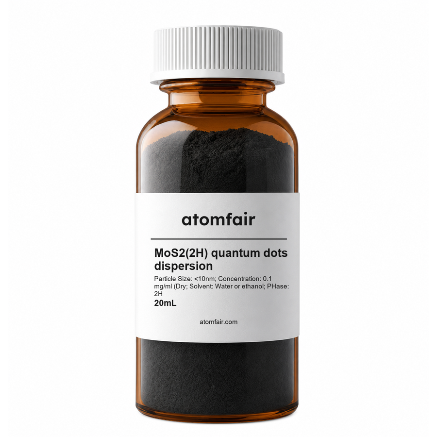 MoS2(2H) quantum dots dispersion, <10nm, 0.1 mg/ml (Dry, Water or ethanol 1 MoS2(2H) quantum dots dispersion, <10nm, 0.1 mg/ml (Dry, Water or ethanol
