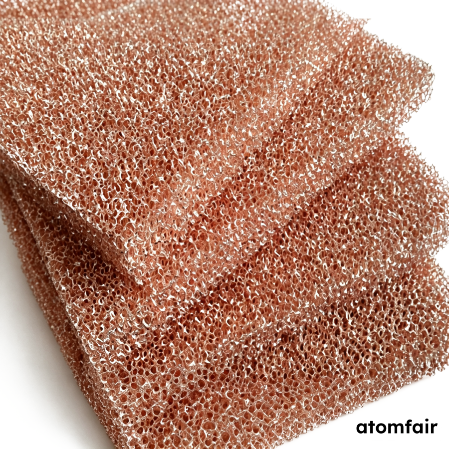Open-Cell Copper Foam 20 PPI 100 × 100 × 2 mm ATOMFAIR® 2 Open-Cell Copper Foam 20 PPI 100 × 100 × 2 mm ATOMFAIR® - Image 2