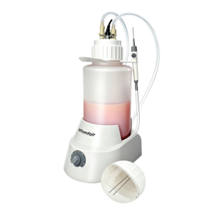 ATOMFAIR® SafeVac vacuum aspiration system configured for biological liquid waste collection and media aspiration.