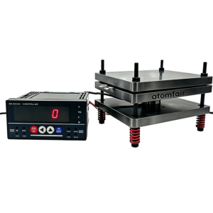 Atomfair heavy duty carbon steel three layer pouch cell test fixture with pressure sensor layer for battery cycle testing.