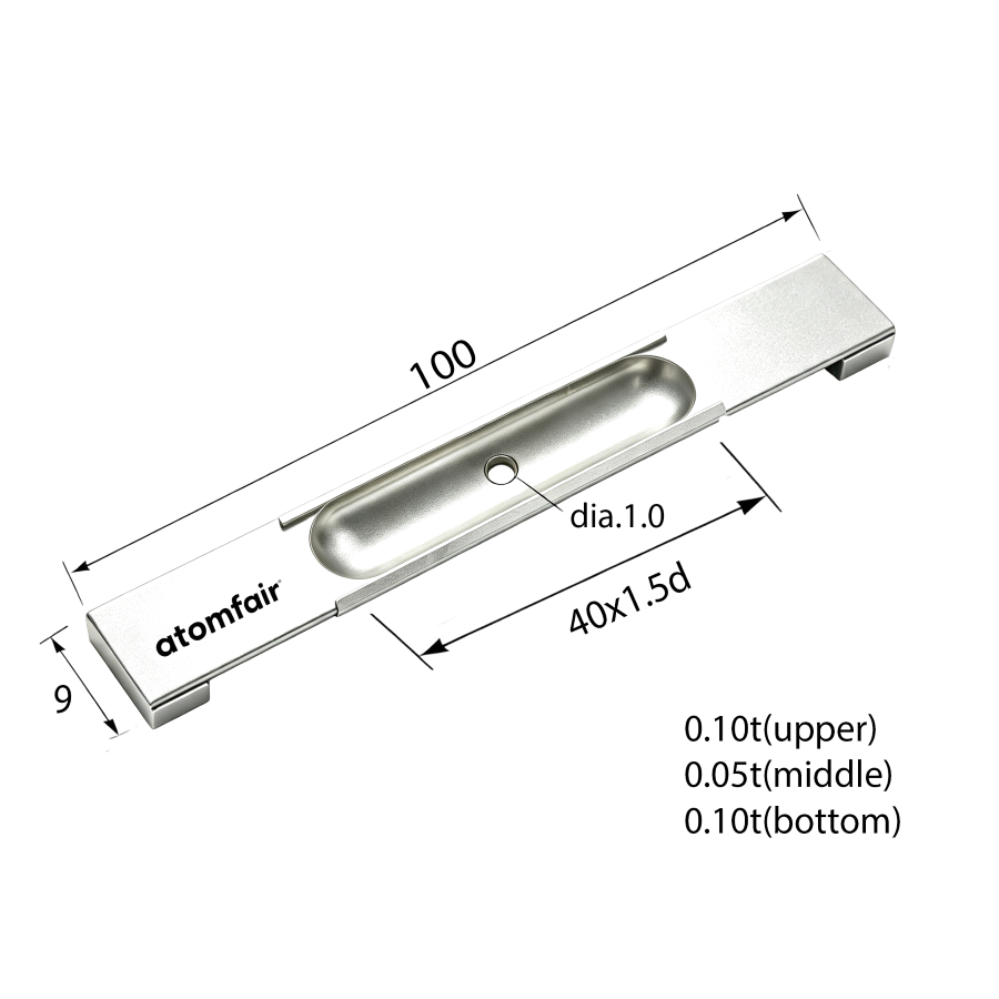 Tungsten Evaporation Boat Set 0.1×9×100 mm ATOMFAIR®