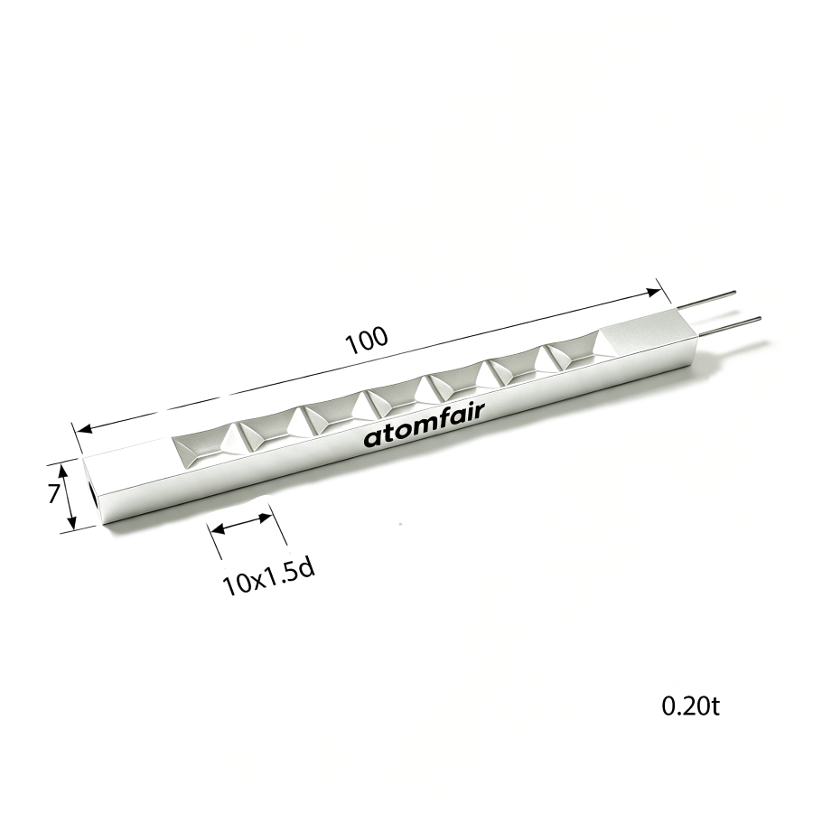 Tungsten Evaporation Boat 0.2×7×100 mm Flat Tub ATOMFAIR®