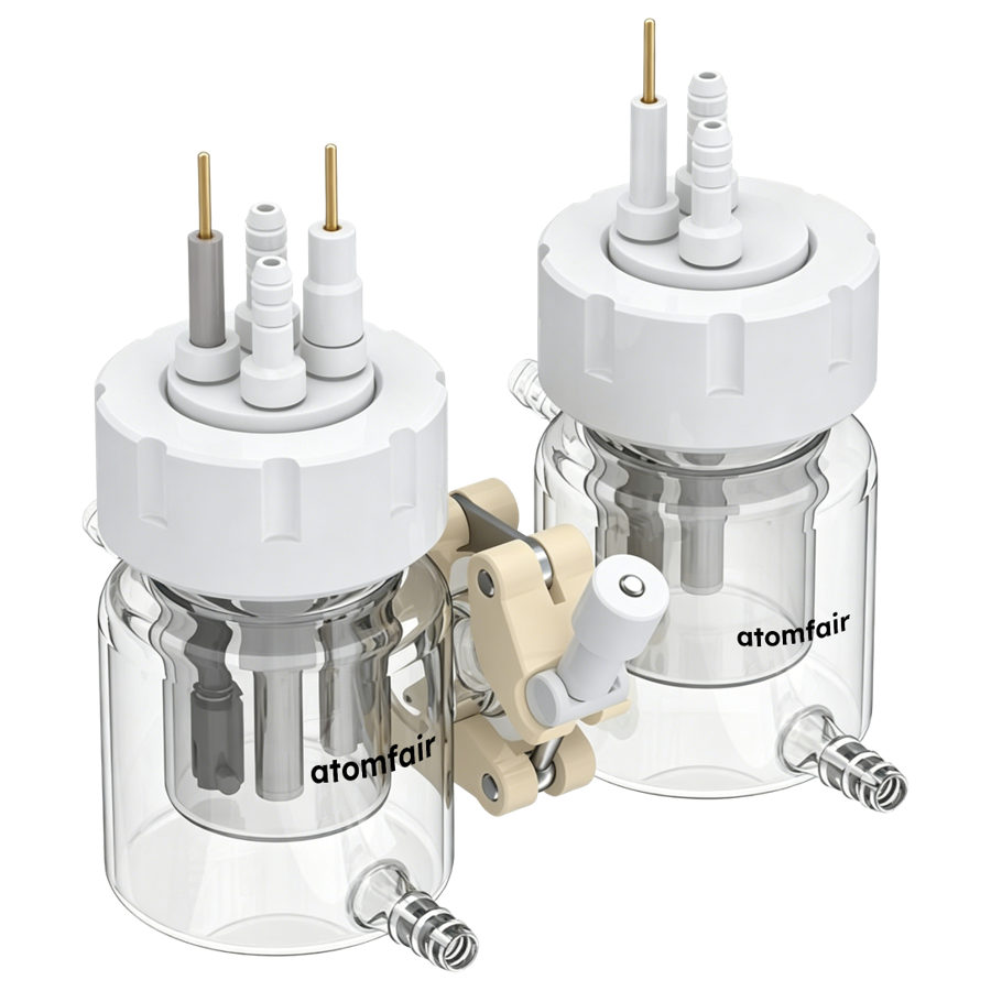 Atomfair 2H Replaceable-Membrane Electrolytic Cell, Relative Sealing, Double-Layer