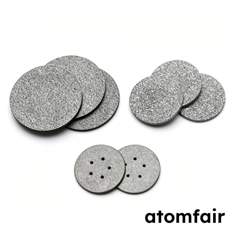 316L Sintered Filter Plate 100μm 20PPI Ø30×3mm ATOMFAIR®