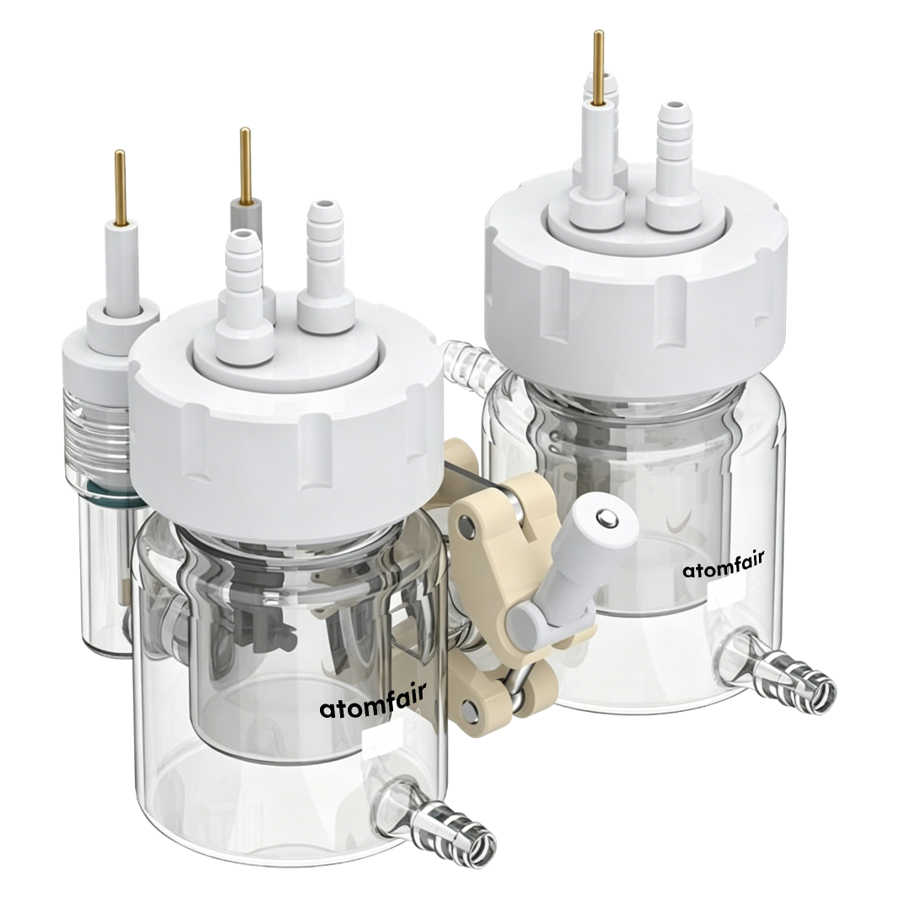 Atomfair 3H Replaceable-Membrane Electrolytic Cell, Relative Sealing, Double-Layer