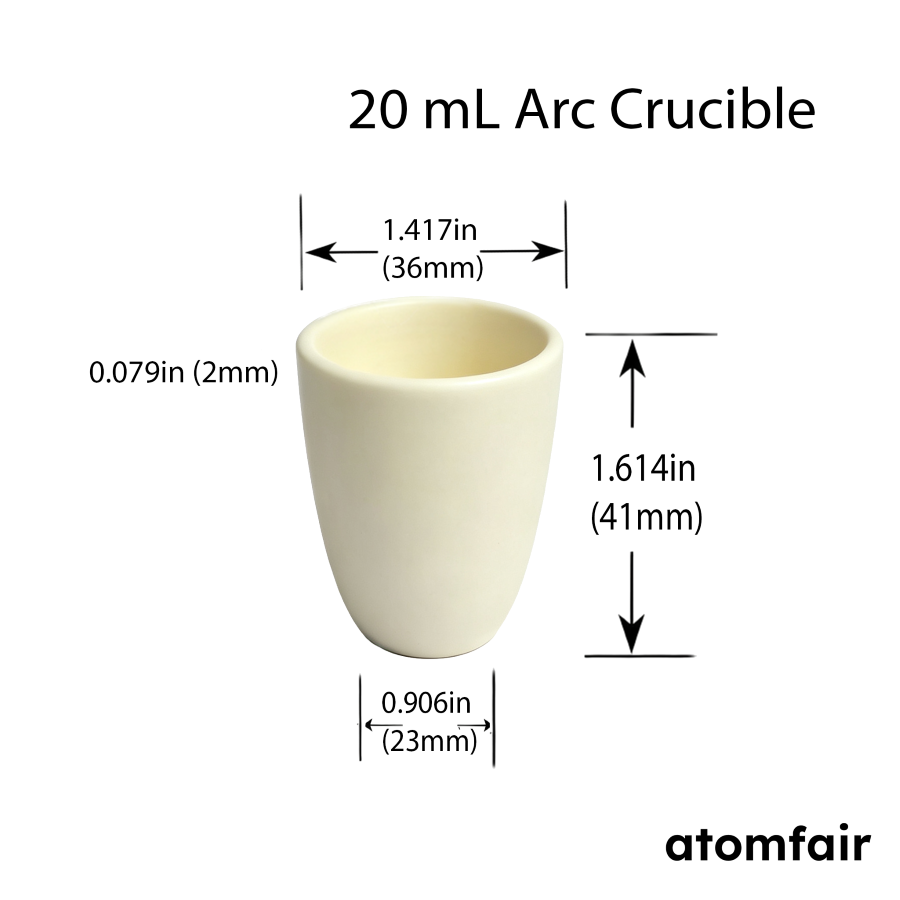 Alumina Ceramic Arc Crucible 20 mL 99.3% Research ATOMFAIR®