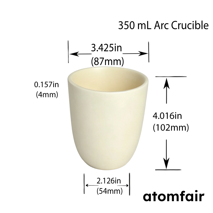 Alumina Ceramic Arc Crucible 350 mL 99.3% ATOMFAIR®
