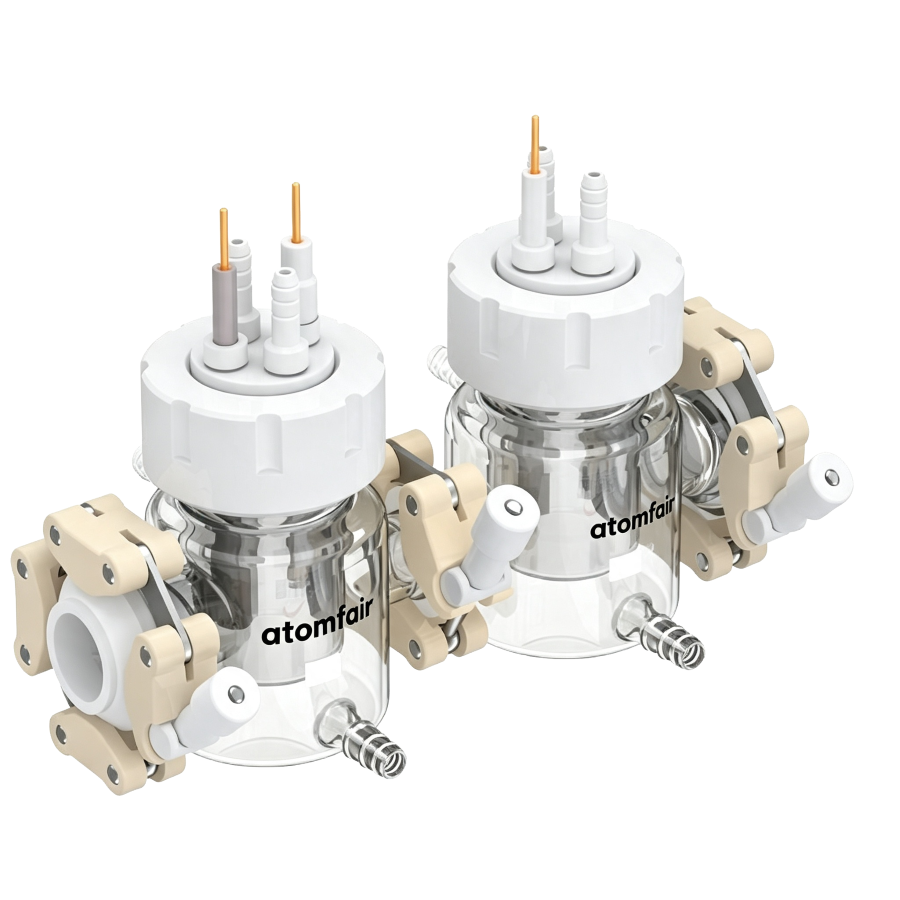 Atomfair Double-Window H-Type Replaceable-Membrane Photoelectrochemical Cell, Relative Sealing, Double-Layer