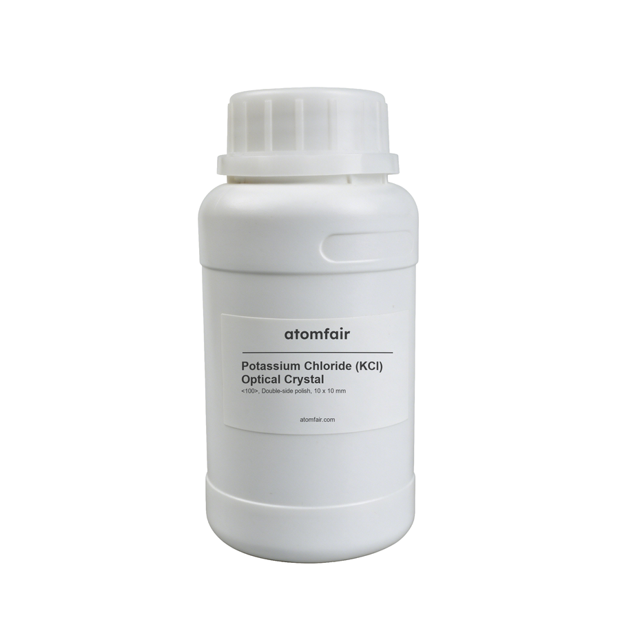 Potassium Chloride  10×10 mm Optical Crystal ATOMFAIR®