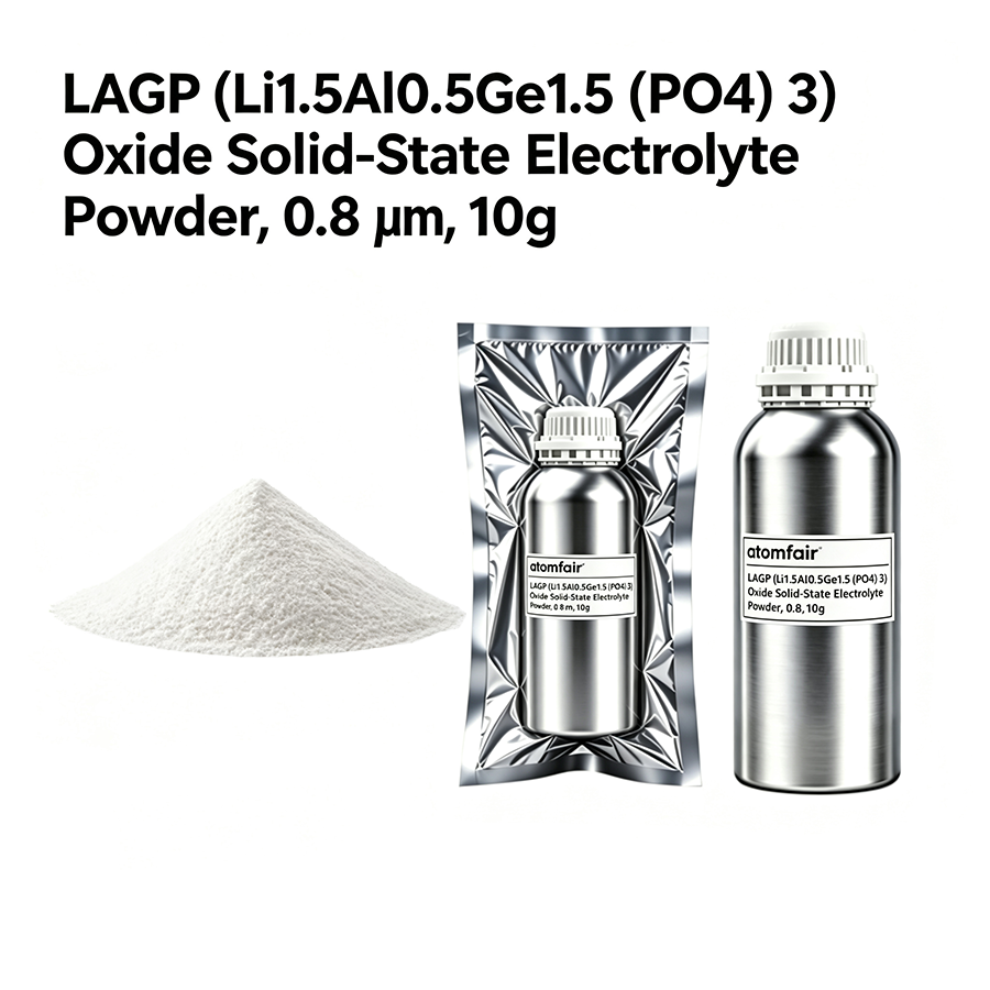 LAGP (Li1.5Al0.5Ge1.5(PO4)3) Oxide Solid-State Electrolyte Powder,0.8 µm
