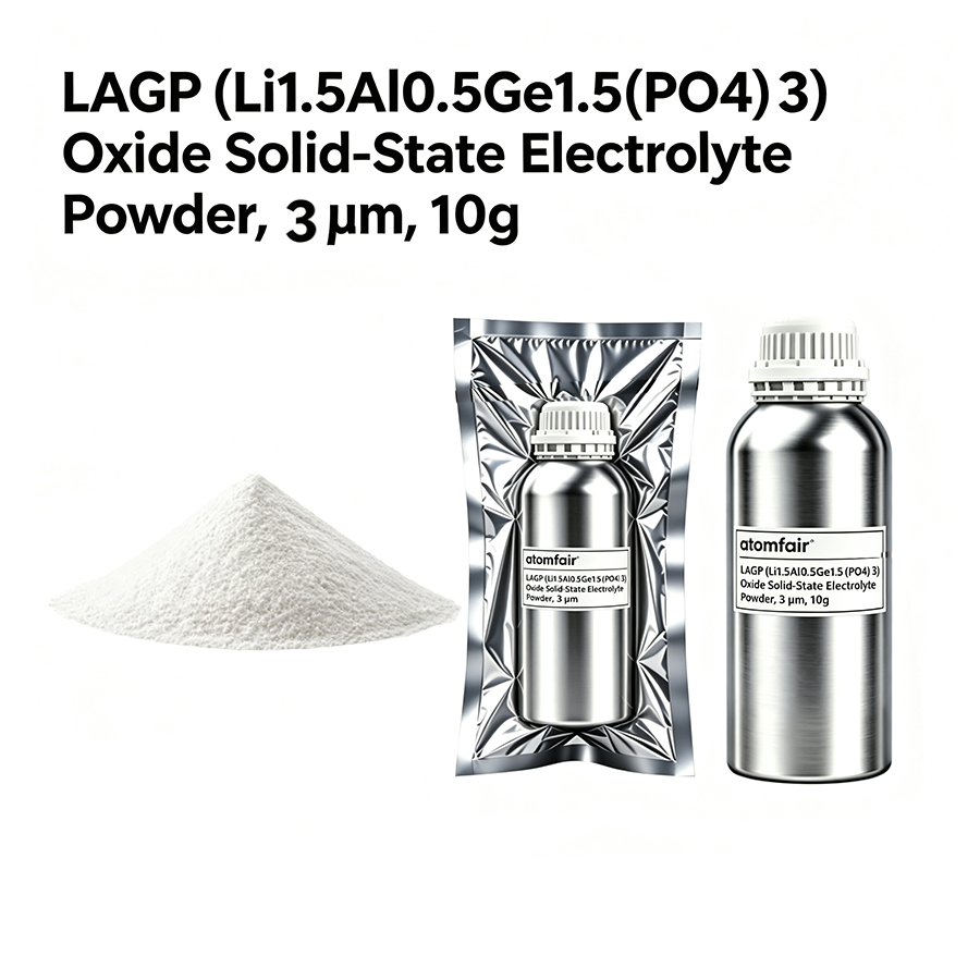 LAGP (Li1.5Al0.5Ge1.5(PO4)3) Oxide Solid-State Electrolyte Powder,3μm