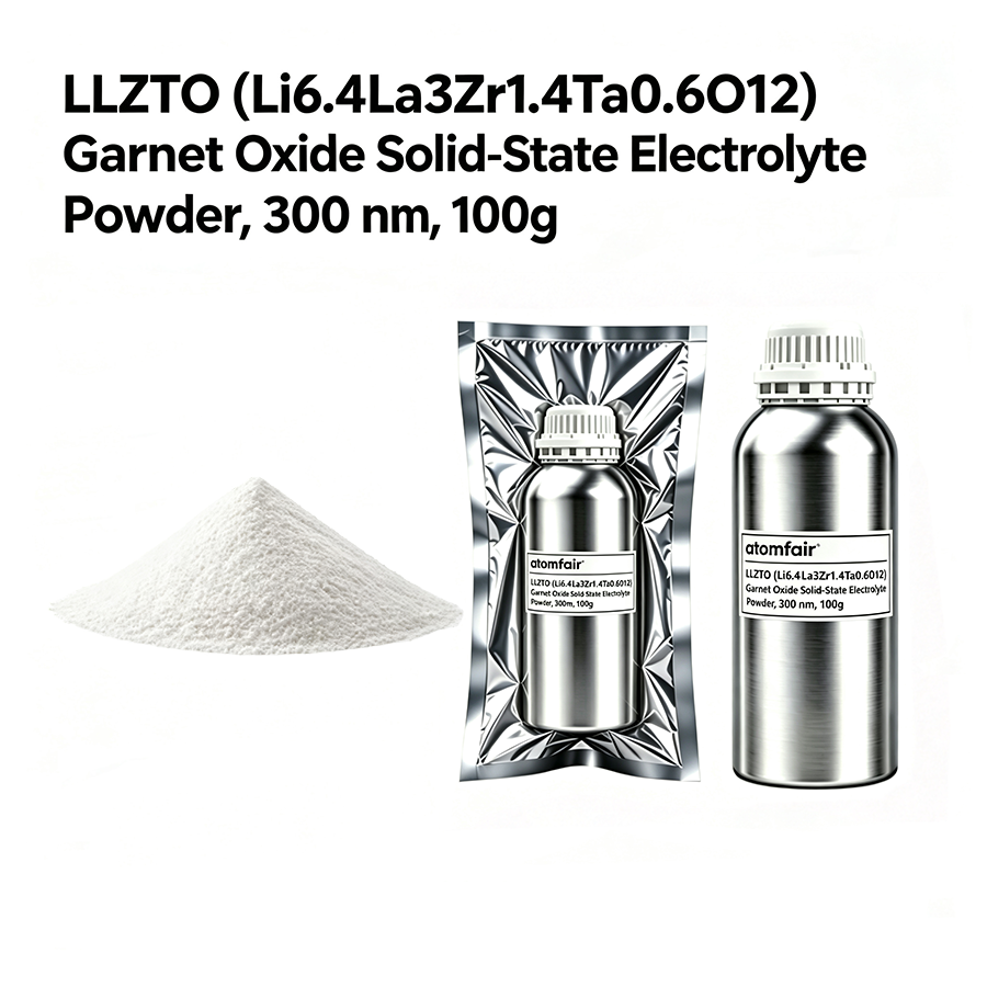 LLZTO (Li6.4La3Zr1.4Ta0.6O12) Garnet Oxide Solid-State Electrolyte Powder, 300 nm