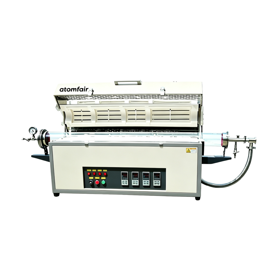 Open Four-Zone Vacuum Tube Furnace, 1200 °C