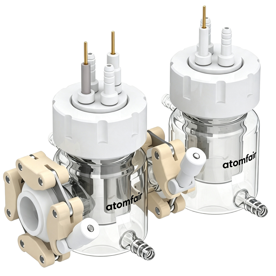 Atomfair Single-Window H-Type Replaceable-Membrane Photoelectrochemical Cell, Relative Sealed, Double-Layer