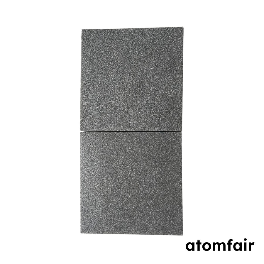 Sintered Titanium and Porous Titanium Foam Sheet, 30 μm Filtration Rating, 120 × 120 × 10 mm, 30 PPI, 1 Piece