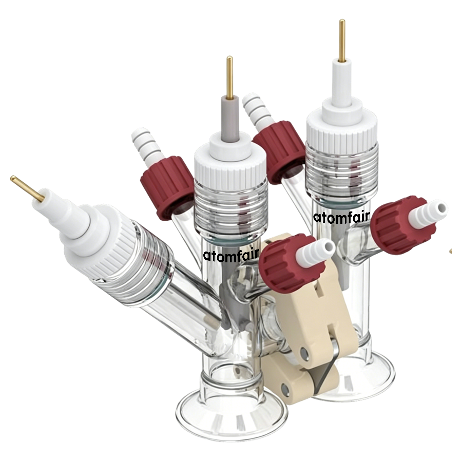 Atomfair Small-Volume H-Type Replaceable-Membrane Electrolytic Cell, Relative Sealing, Single Layer, Sampling Port