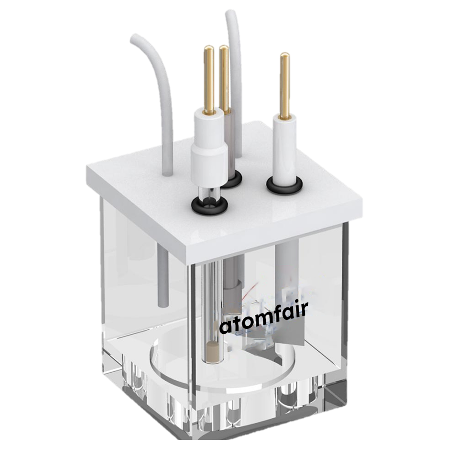 Atomfair Square Quartz Electrochemical Cell, Open Type