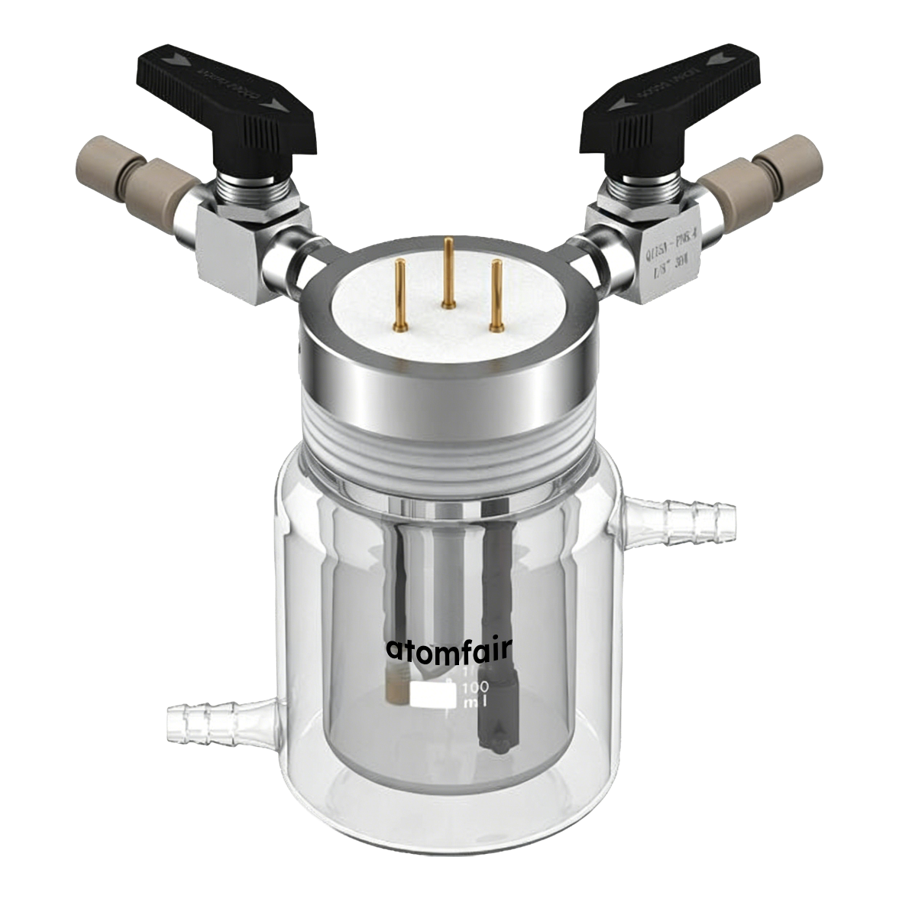 Atomfair Straight Five-Port Electrolytic Cell, Absolute Sealing, Double-Layer