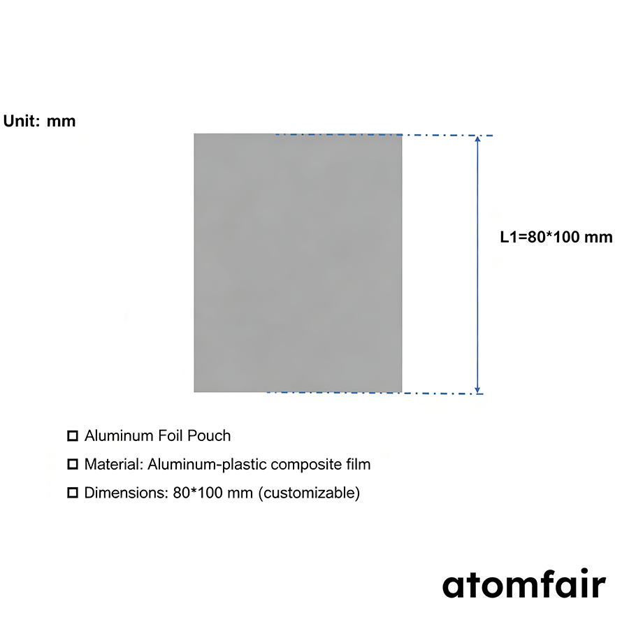 Aluminum foil pouch dimensions