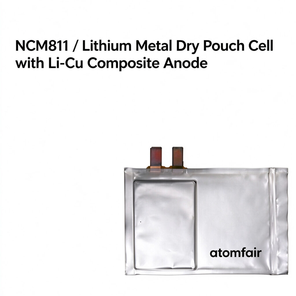 NCM811  Lithium Metal Dry Pouch Cell with Li-Cu Composite Anode
