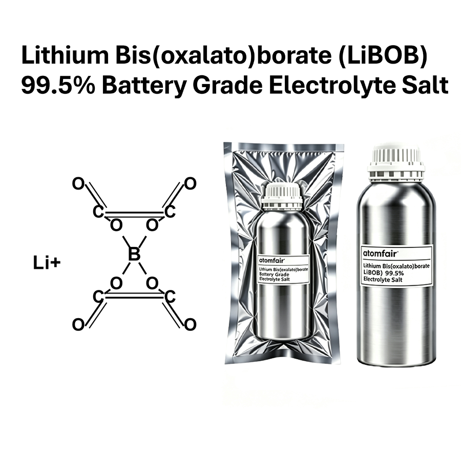 Lithium Bis(oxalato)borate (LiBOB) 99.5% Battery Grade Electrolyte Salt | Atomfair
