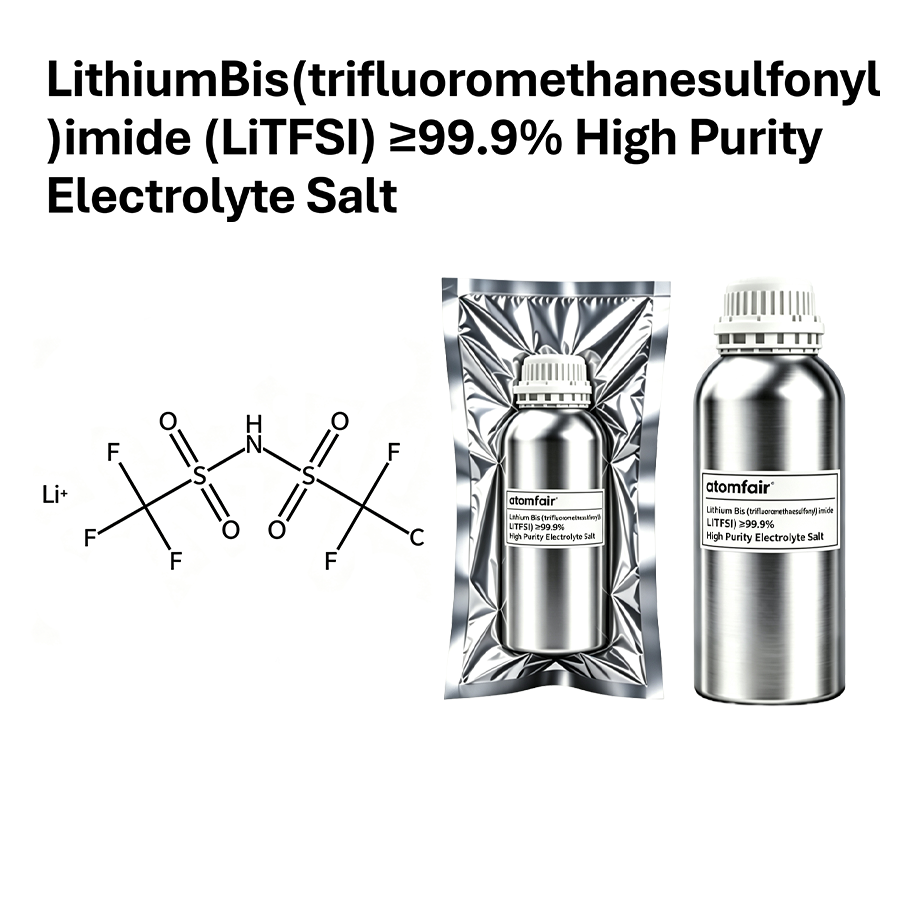 Lithium Bis(trifluoromethanesulfonyl)imide (LiTFSI) ≥99.9% High Purity Electrolyte Salt | Atomfair