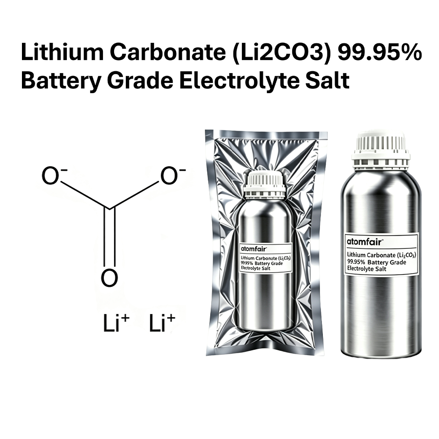Lithium Carbonate (Li2CO3) 99.95% Battery Grade Electrolyte Salt | Atomfair